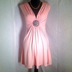 Lt Pink Summer Dress w/ Turquoise Medallion